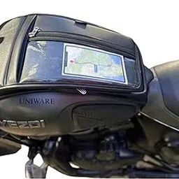 UNIWARE® Yezdi Roadster | Leather Scratch Proof Tank Cover/Tank Bag - Transparent Mobile Touch Pocket/Holder Tank Cover (Black)-picture-28