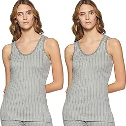 dixcy scott Premium Round Neck Sleeveless Grey Camisole Upper Thermal for Women - Pack of 2-picture-10