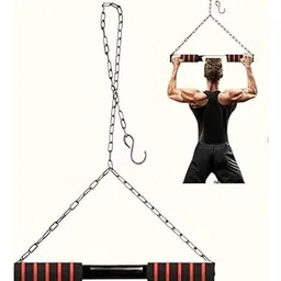 SUVIKSHA Chin up bar pull up bar at home with chain, Heavy Chain Rod, Extremely Durable Height Increase Pull Up Bar for ChinUps Hanging Rod for Home/Gym Use for Men Kids Boys Adults Fitted with Heavy Chain Sangal-image-39
