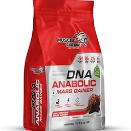 Musclegarage Nutrition DNA Anabolic Mass Gainer, High Protein Mass Gainer/Chocolate Flavour,2.7kg Bag-image-0