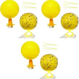 HASTHIP® 6PCS USB Fly Trap Balls 3.15 Inches Yellow Sticky Ball with LED Attractant Light for Flies Fruit Bugs Pests Plug and Go for Living Room Kitchen-image-57