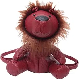 enakshi (label) Lion Shaped Backpack PU Leather Stuffed Toy Lovely Novelty Zippered for Women Red|Clothing, Shoes & Accessories | Womens Handbags & Bags-picture-13