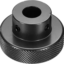 uxcell Anodization Aluminum Alloy Handwheel 10mm Bore 40mm OD Knurled Knob Turning Handle with Wrench for Milling Machine Lathe Slide Displacement Platform, Black-picture-23