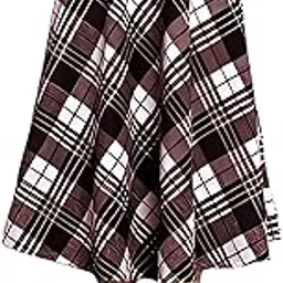 hemang fashion Zelzis Stylish Checked Skirt for Women | Cotton Fabric | Blue Maroon Black Mix Colour-picture-37