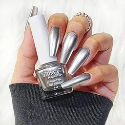 Indie Nails Nail Polish Silver Sonic - Metallic Silver Chrome Finish Long-Lasting, High-Shine Finish | Chip-Resistant & Quick-Drying Formula | Vegan & 12-Free Nail Paint For Women Professional-Quality Manicure 5ml-image-89
