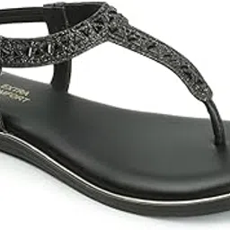 carlton london women's Embellished T-Strap Ankle Flat Sandals-picture-23