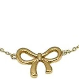 Dainty Gold Bow Necklace, Chain with Beads, Pendant Choker for Women-picture-19