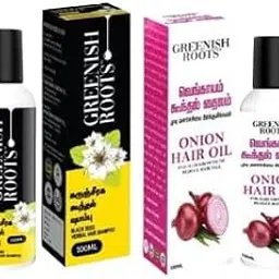 Greenish Roots | Onion Hair oil & Black seed Hair oil | Hair Fall Control & Dandruff – Enriched with Natural Extracts | Hair Regrowth, Scalp Care & Shine | Natural Black Seed Oil for Stronger, Thicker Hair-Pack of 2-picture-57