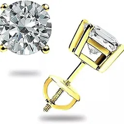 diamond stor 1.0 Ct Round Cut Lab Created Diamond Stud Earrings Solid Real14K White Gold Screw Earrings For Women's Birthday Wear-picture-50
