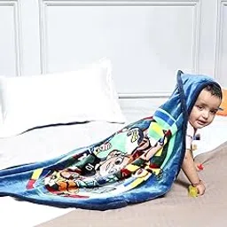 Monte Carlo Baby Kids Unisex Albert 2 Ply 375 GSM Boys & Girls Winter Blanket (Teal Blue)-picture-22