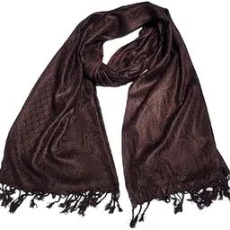 shopyidol Plain 3D Fashionable Woolen Winter Wear Thin Scarf/Stole/Shawl For Baby Girls Womens(Brown)-picture-20