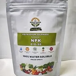SOP 00 00 50 - Potassium Sulphate 200 gm for Plants Growth,100% Water Soluble Powder, Foliar Spray Nutrition | (NPK 00 00 50_200 gm) image 1