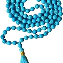 Takshila Gems® Turquoise Mala 108+1 (6 mm Knotted Beads) for Chanting and Wear Lab Certified Firoza Mala for Unisex-picture-10
