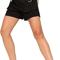 dolce crudo Women's Flared High Rise Clean Look Regular Stretchable Denim Shorts-picture-13
