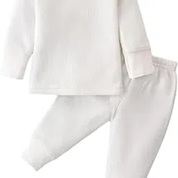 aRIC Moms Pet Unisex Baby Full Sleeves Solid Ribbed Side Open Thermal Set| Top & Bottom Set for Winters-picture-16