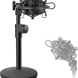 AT2020 Desktop Microphone Stand, Adjustable Table Mic Stand with Mic Shock Mount for Audio Technica AT2020 AT2020USB+ AT2035 ATR2500 Condenser Studio Microphone by Frgyee-picture-22