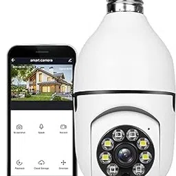 CAMLEIGH Light Bulb Security Camera, Home WiFi 360 Degree Pan/Tilt Panoramic 5MP, Wireless Home Surveillance Cameras with Motion Detection, Two-Way Audio, Night Vision.-picture-63
