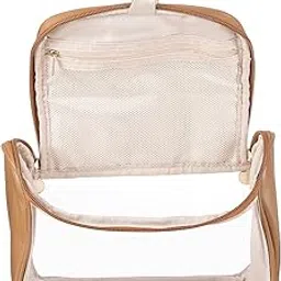 patikil Hanging Toiletry Bag Travel Makeup Bag Waterproof Cosmetic Pouch, Brown, 9.45 x 4.92 x 6.89 inch-picture-51