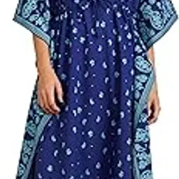 amazon brand - myx Women's Cotton Maxi Length Kaftan Nightdress |Casual | Loose Fit | Available in Plus Size-picture-36