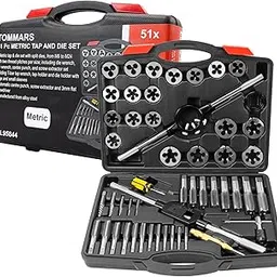 TOMMARS 51-Pc Metric Tap and Die Set for Threading and Rethreading Internal and External Threads M6 to M24-picture-26