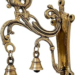 AARGKRAFT Brass Wall Bracket Wall Hanger for Hanging Diya Lamp | Wall Decor | Peacock with Bells-picture-49