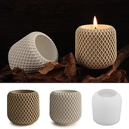 FirstTry Candles Holders Resin Mold I Irregular Mesh Pattern Casting Plant Silicone Epoxy Candlestick Mould I Succulent Concrete Molds for DIY Jewelry Trinket Storage Flowers Plants Pot Decoration-image-15