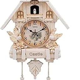 Three Secondz Plastic Cuckoo Living Bird Alarm Analog Wall Clock (Off-White, 65 Cm X 16 Cm X 37 Cm)-picture-12