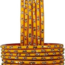 the golden cascade Glass Bangles for Women | Traditional Look Party, Wear Function, Wedding, Daily Use Beads Stone Bangle for Girls & Ladies (Pack of 12)-picture-17