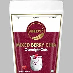 Ahoy! Overnight Oats | With Mixed Berries & Premium Chia Seeds | Vegan Oats| High Fiber| Gluten Free | High in Proteins and Fiber (200 gm)-picture-45