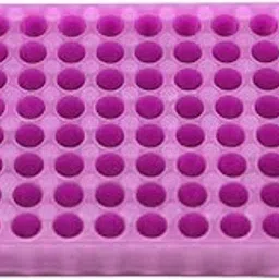 LSVERDE 1 Pcs Microcentrifuge Tube Rack for 0.5ml-2ml Centrifugal Pipe, Lab Test Tubes Rack Holder, Double-Sided 96 Holes Plate with Hole Diameter 7.5mm and 11mm (Purple)-image-0