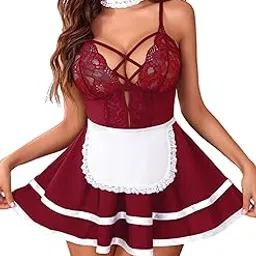 shop frenzy Women Ladies Babydoll Lingerie Nightwear, Bridal Babydoll, Bridal Shower Gift Maid Roleplay Cosplay Dress-picture-10