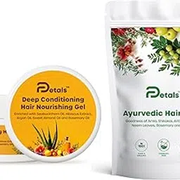 DPetals Hair Care Combo Pack, Deep Conditioning Nourishing Gel with Seabuckthorn Oil, Sweet Almond Oil, Rosemary and Hibiscus Extract, Ayurvedic Hair Mask with Amla and Bhringraj-picture-26