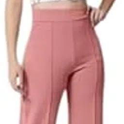 Women's High-Rise Straight Leg Trousers, Relaxed Fit, Flared Style, Lint Free, Pack of 1-picture-16