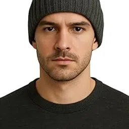 camey Men’s Solid Ribbed Knit Winter Beanie Cap | Soft Warm Stretchable Woolen Cap for Men | Stylish Casual Winter Hat-picture-45