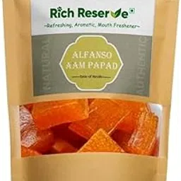 Rich Reserve - Alphonso Aam Papad | 250gm Pack | Made with Real Alphonso Mango Pulp | Natural & Chewy Aam Papad for Kids & Adults image 1