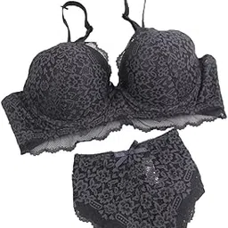 secret lives Bridal Heavily Padded Embroidery Designs Lingerie Set for Women-picture-33