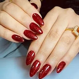 Lexiwells French Press On Nails Artificial False Nail for Girls, Fake Nails with Full Kit for Women, Glossy Cherry Red Color with Shine, Classy Nail Art (Pack of 12)-image-80