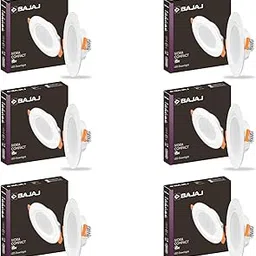 Bajaj Ivora Compact Downlight 3-in-1 Colour | 5W LED Downlight | for Smaller Spaces | Long Life of 25000 Hours (Multi Colour, Pack of 6)-picture-26