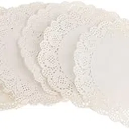 apsambr APSAMBR®-100 PCS 3.5inch Paper Lace Doilies Cake Decoration Liner for Wedding Birthdays Parties Table Mats Colour : White ; Shape : Round-picture-32
