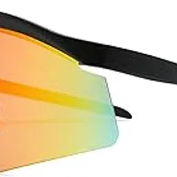HUVORA ZigZag Shield Sports Sunglasses for Cricket Cycling | UV Protected Anti Glare Mirrored Goggles for Men | Anti Fog, Water Repellant, Shatter Resistant, Stylish Branded Coolers (Black Mirror)-picture-12