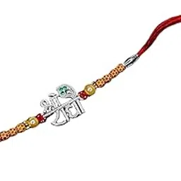 rukmi Shree Radha Premium Silver Rakhi - Auspicious Thread Bracelet for Brother - Divine Love Symbol - Celebrate Raksha Bandhan with Elegance-picture-30