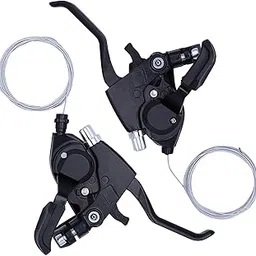 ZESI New MTB Bicycle Bike 3 x 7 Speed Changer Disc Brake Lever Combo with Shift Cable Riding (Set of 2)-picture-11