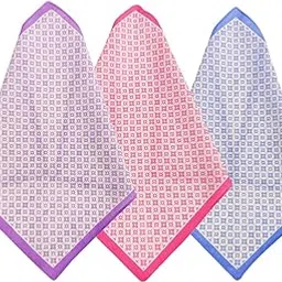 juno luxe Cotton Handkerchiefs, 30 x 30 cm, Dot Prints, Purple Pink Blue, Pack of 6-picture-22