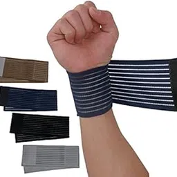 Club Bollywood® Elastic Wrist Strap Support Sport Hand Protector Bandage Straps Guard Black|Sporting Goods | Fitness Running & Yoga |Support & Protective Gear|1 Pair Wrist Strap Support-picture-12
