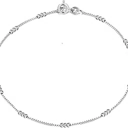 925 Sterling Silver BIS Hallmarked Link Chain Anklets for Women Teen, Basic Chain Link Anklets Beach Anklets, Beaded Anklet, Lightweight Summer Anklet (1 Piece)-image-68