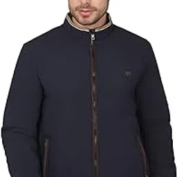 Solid Navy Blue Full Sleeves Mock Neck Regular Fit Men's Casual Reversible Jacket | Casual Winter Jackets for Men | Mens Jackets for Winter Wear (P_MJKT00288)-image-17