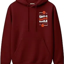 amazon brand - anarva Men’s Cotton Printed Hoodie | Smile Graphic Hoodie for Winter | Soft Fleece Casual Sweatshirt with Hood & Kangaroo Pocket-picture-36