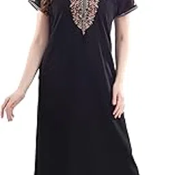 kuukee Women's Cotton Checkered Maxi Nighty-picture-38