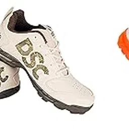 dsc Men's Beamer Cricket Shoes (Fluro Orange-White, Size 8 UK) & Beamer Cricket Shoe for Men & Boys (Light Weight | Economical | Durable | Size UK: 8) Grey-White-picture-18