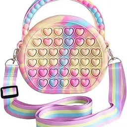 ATORSE Toy Bubble Handbag Cartoon Bag Silicone Fidget Purse Bag for Women Children Kids Colorful-picture-34